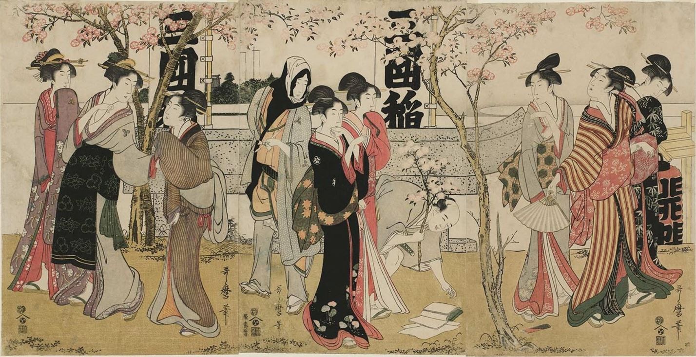 喜多川歌麿 1753年 - 1806年 大判3枚続 : nkurabay373