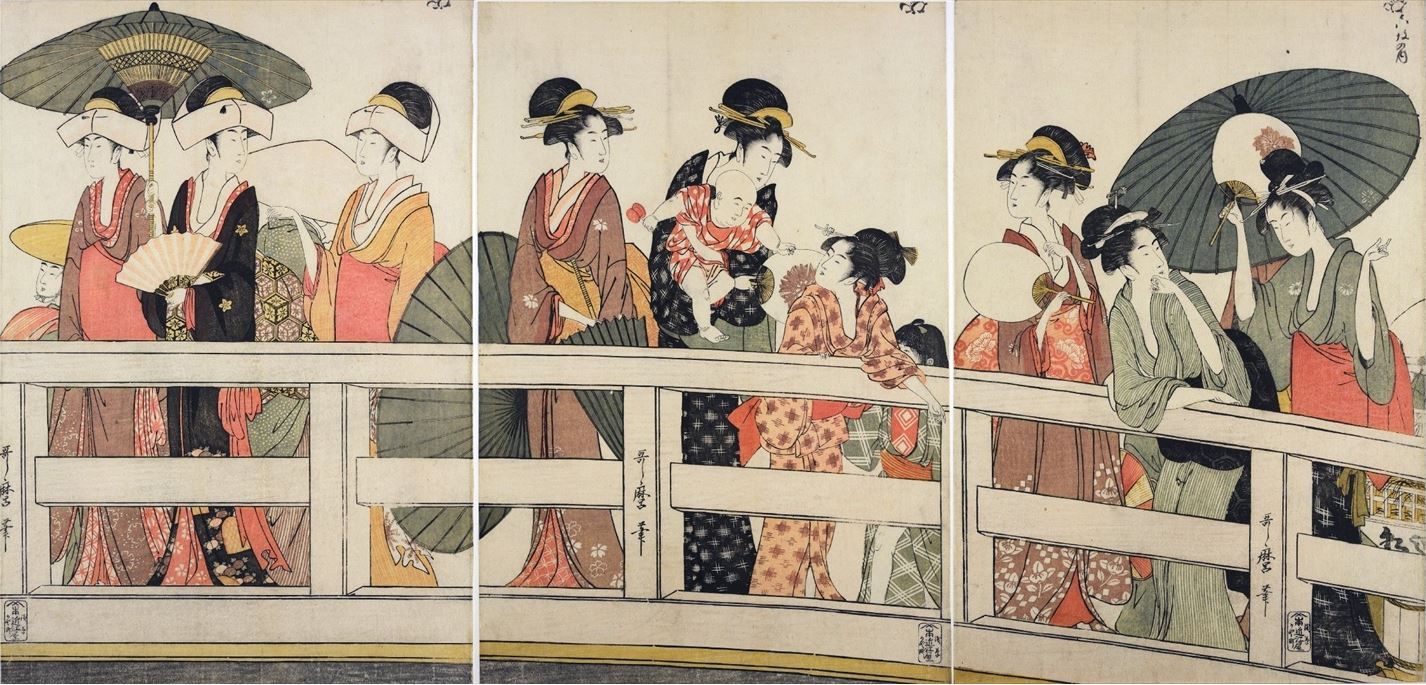 喜多川歌麿 1753年 - 1806年 大判3枚続 : nkurabay373