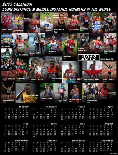 2013 worldlongdistancemiddledistance calendar