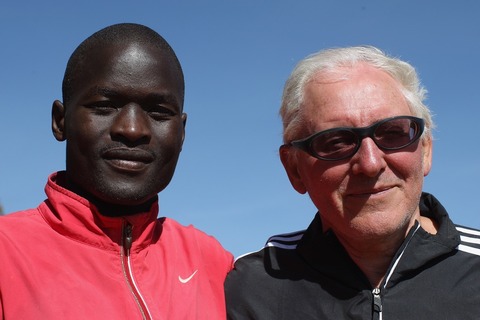 IAAF DIL Kenya Abel Kirui with coach Renato Canova 120204 Iten