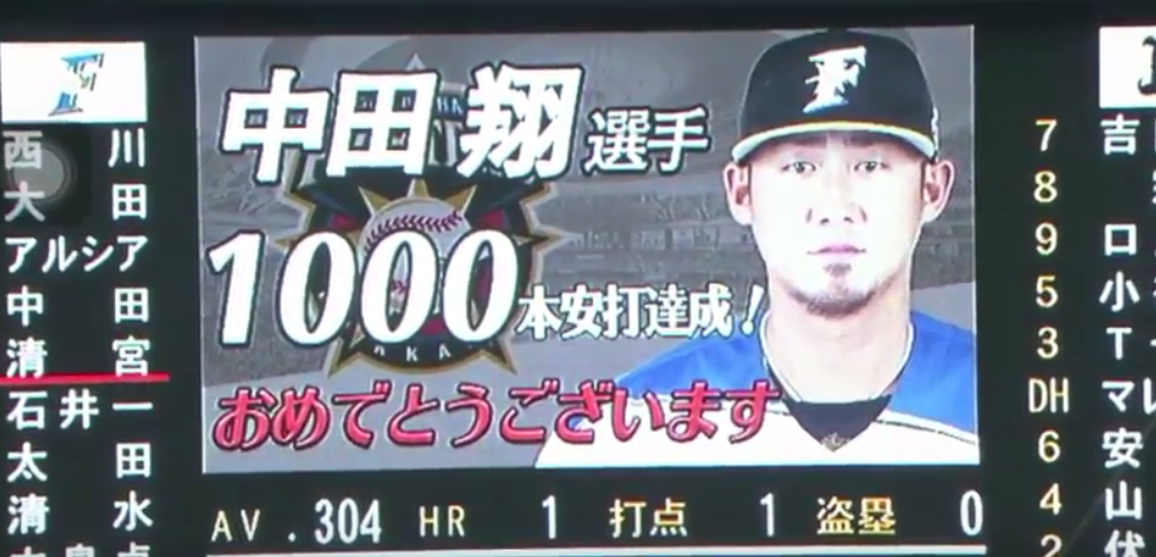 日ハム 中田翔1000本安打達成 Nndm Jまとめ 日ハム 中田翔1000本安打達成 Nndm Jまとめ