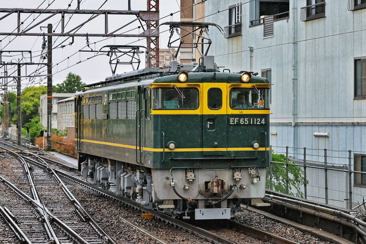 JR西日本 EF65-1124号機「トワイライト」色 牽引機