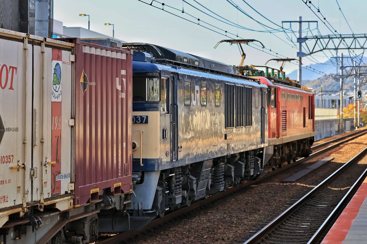 JR貨物 EF510-15号機＋ムドEF64-1037号機 : 鐵道写真