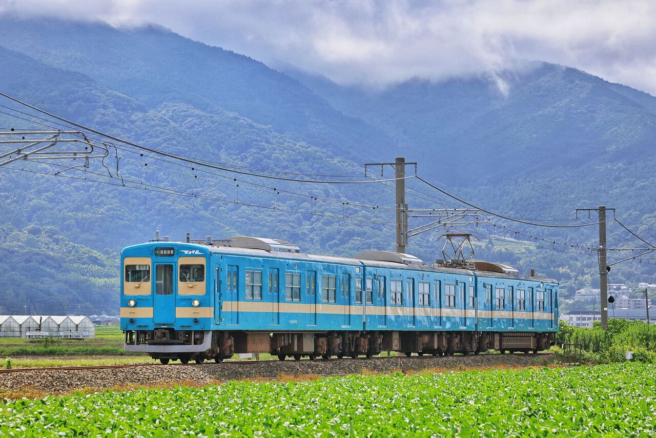 JR九州 103系1500番台E12編成 国鉄復刻色 JNRマーク付