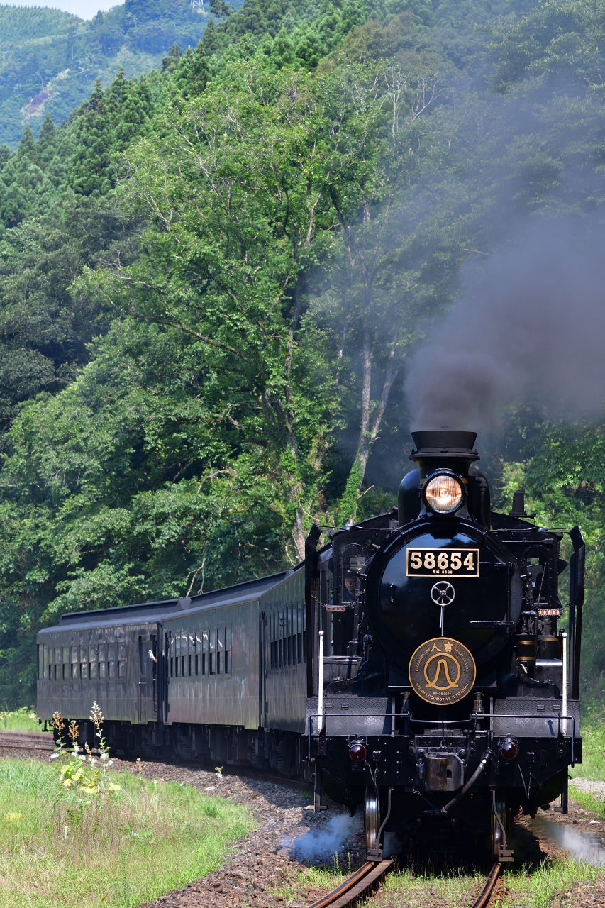 肥薩線 Sl人吉 一勝地駅発車 19 07 06 新デジカメ鉄道風来記