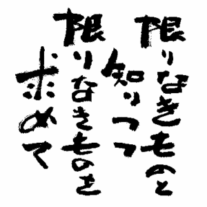 限りなきものと知りつつ 限りなきものを求めて