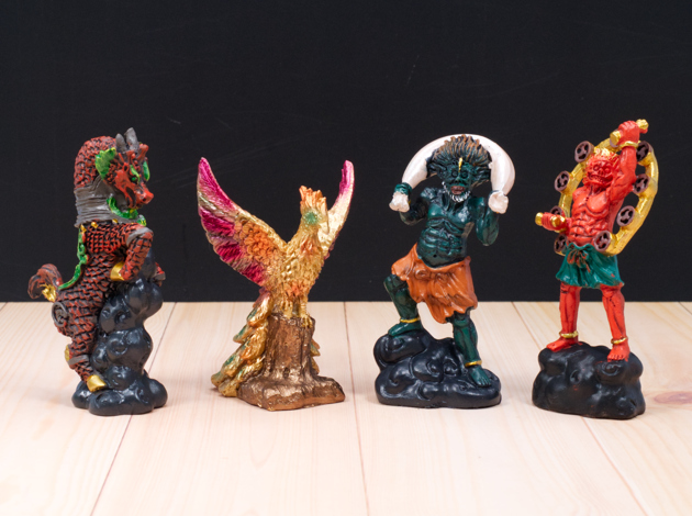 レビュー 100均セリア レジン小物「麒麟・鳳凰」「風神・雷神」