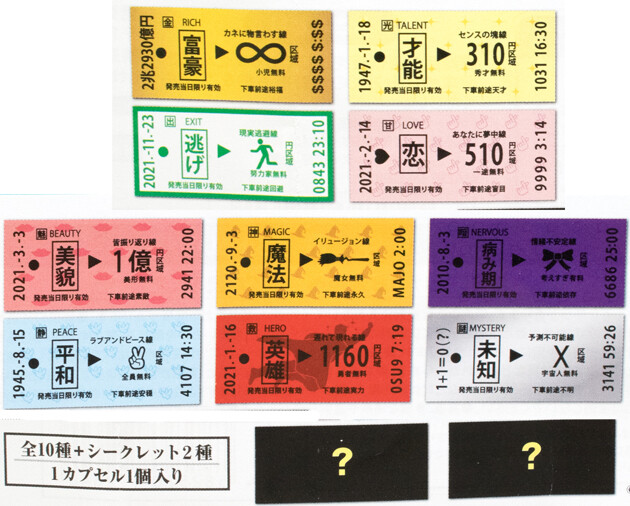 レビュー カプセルトイ「ホテルキー」「宿命切符」 : ふぃぎゅる！