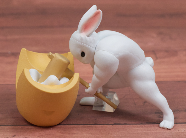 レビュー クオリア カプセルトイ うさぎの餅つきんにく
