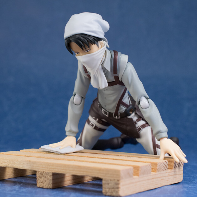 進撃の巨人　figmaリヴァイ　お掃除Ver figma リヴァイ お掃除ver.