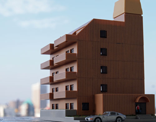 甘夏 Nゲージ 自作ストラクチャー タワーマンション 甘夏 Nゲージ 自作