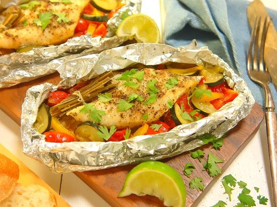 Steamed Asian fish packet with lemongrass -Recipe No.1626- 【English ...