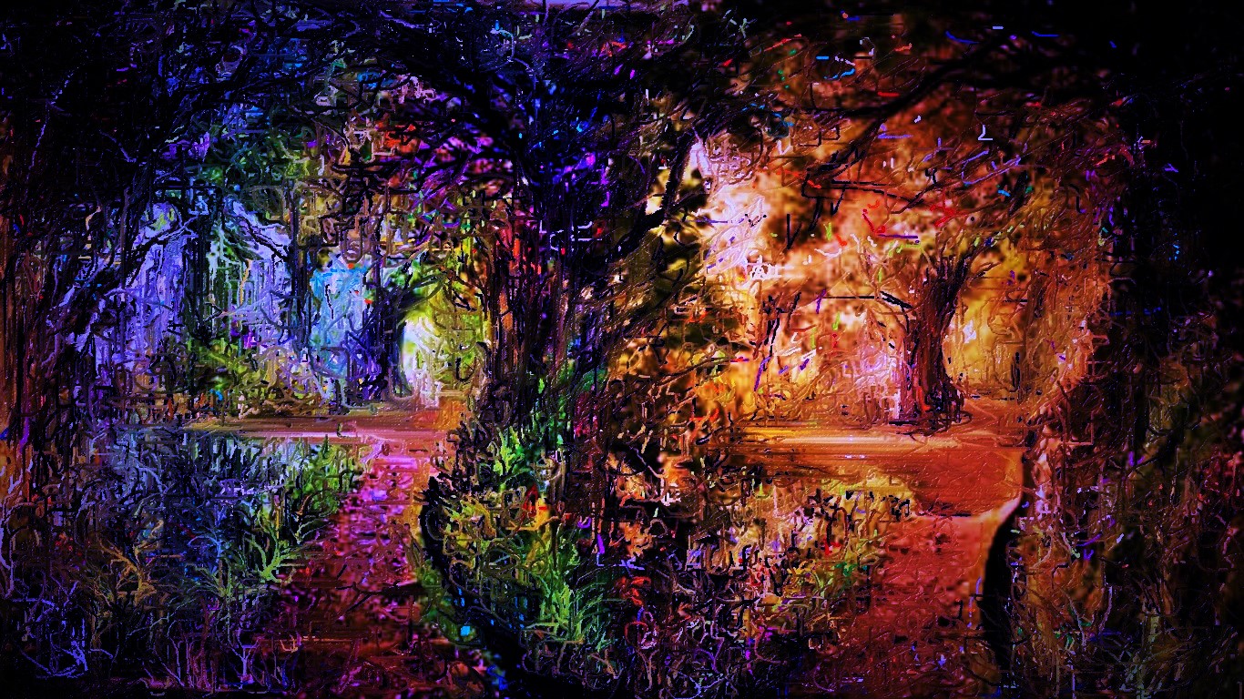 幻想的な森林の風景 Lサイズ アート写真