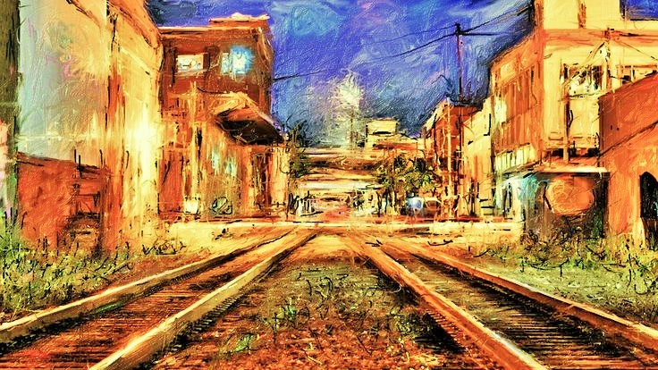 線路道の風景画 Nodasantaのblog イラストレーター