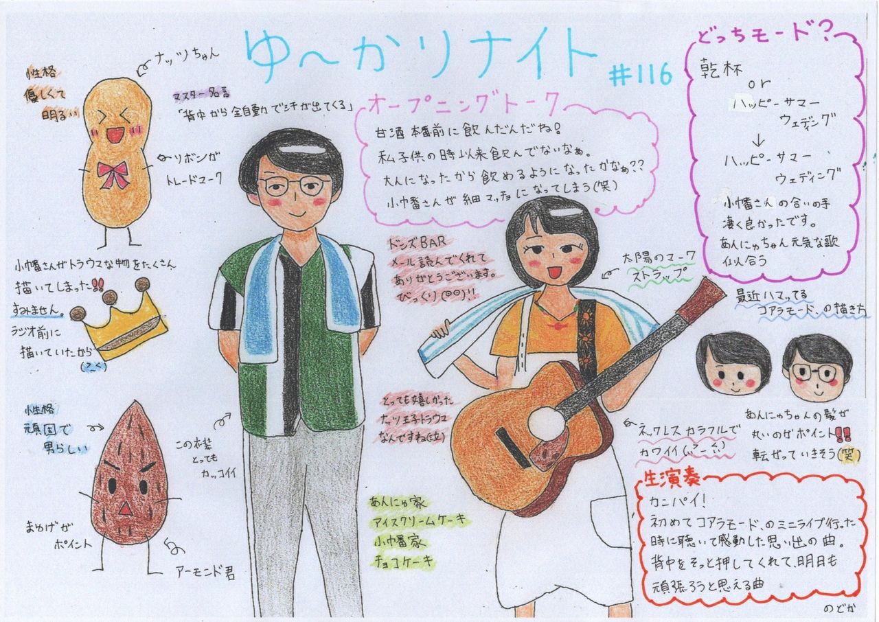 ゆ かりナイト 絵日記 第116 125回 のどかライブ日記