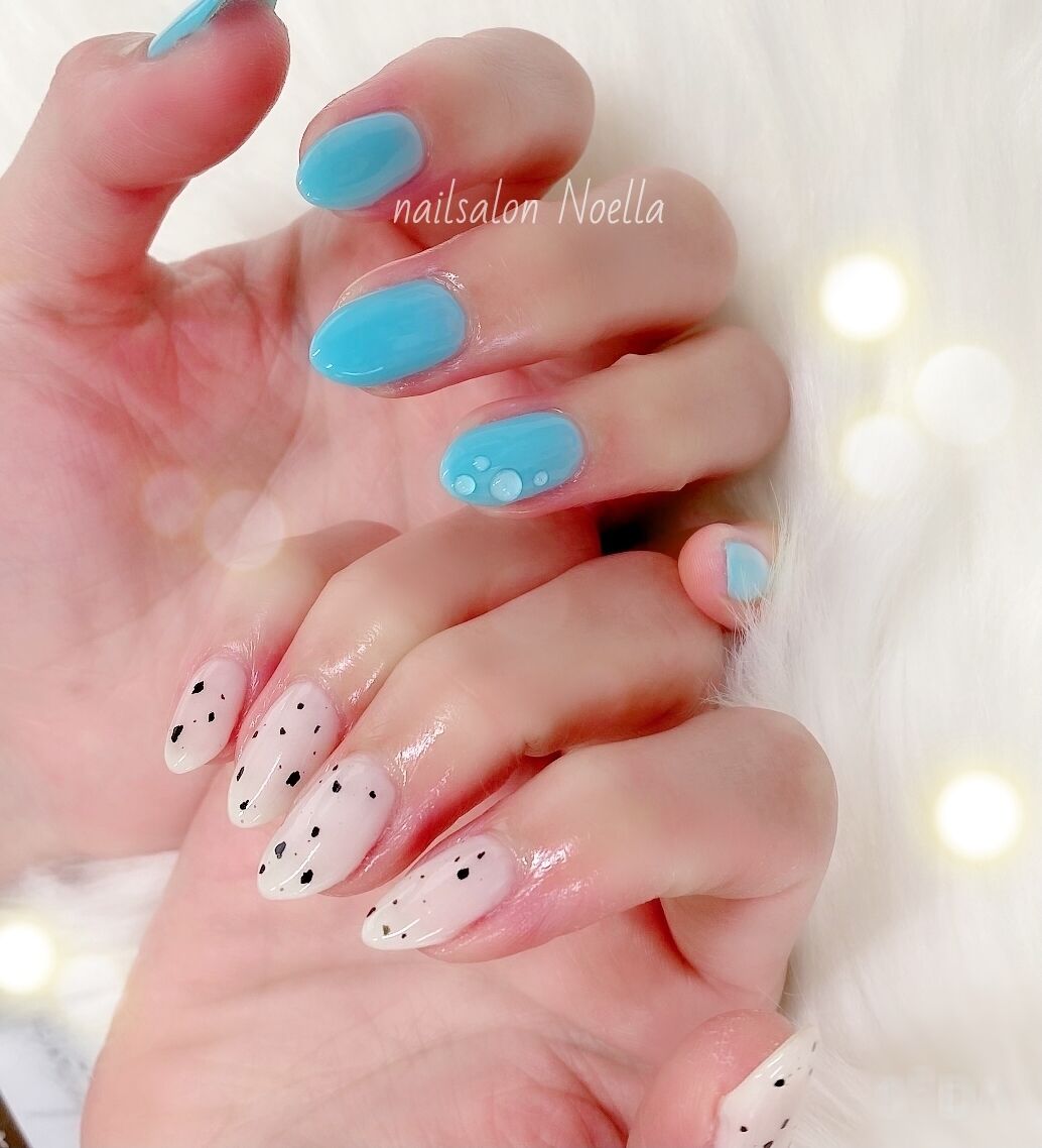 アシメネイルと水滴 大和郡山市ネイルサロンnoella アシメネイルと水滴 大和郡山市ネイルサロンnoella