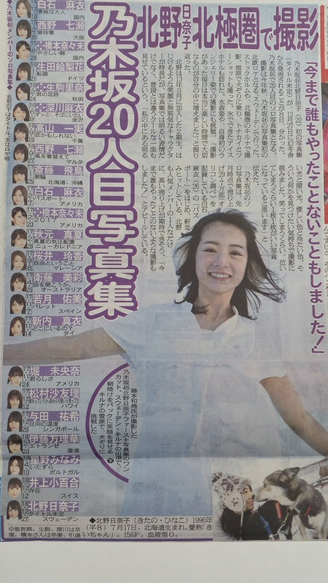 北野日奈子写真集は 北極圏 で撮影 水着 ランジェリー姿も掲載に 乃木坂46 乃木坂46まとめたいよ 北野日奈子写真集は 北極圏 で撮影 水着 ランジェリー姿も掲載に 乃木坂46 乃木坂46まとめたいよ