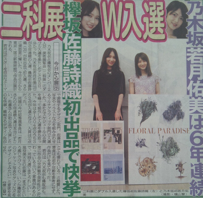 二科展 若月佑美 6年連続入選