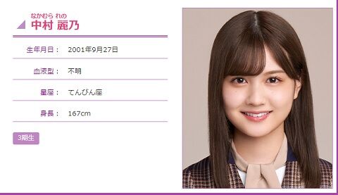 悲報 乃木坂46 中村麗乃 新型コロナウイルス 濃厚接触者 となってしばらく活動休止 乃木速