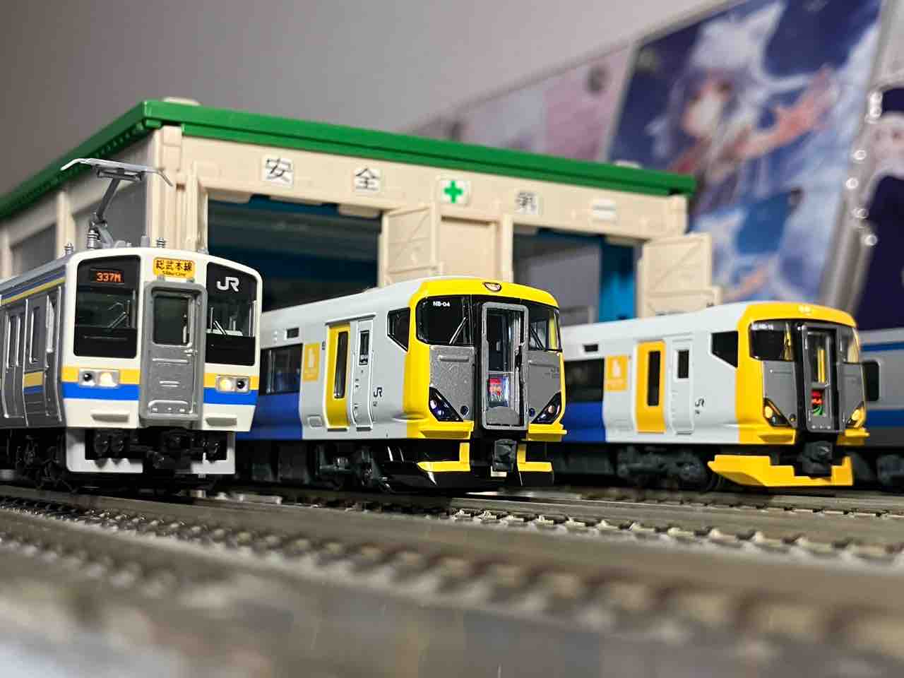 KATO 211系3000番台 房総色 パンタ増設編成 入線 : 夏島鉄道