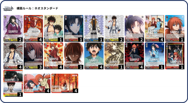 ヴァイスシュヴァルツ　るろうに剣心　デッキ　光り物多数　8扉　スリーブ　パーツ ヴァイスシュヴァルツ るろうに剣心 デッキ 光り物多数 8扉
