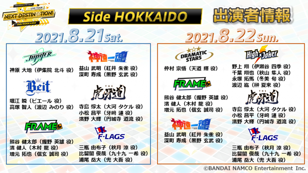 北海道公演：出演者一覧
