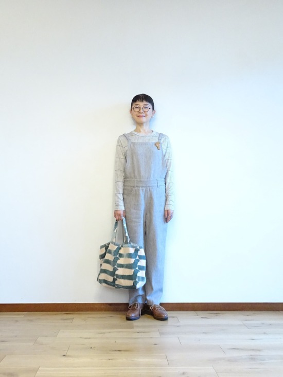 misty lineカットソーとリネンウールのサロペット (7)