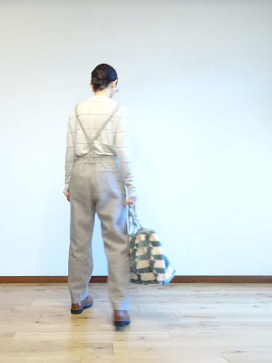 misty lineカットソーとリネンウールのサロペット (5)