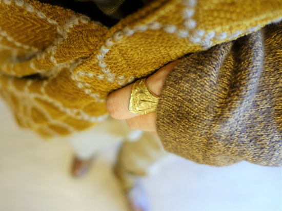 45R霜降り茶ガーゼタートル&チノサロペット&マスタードTBAG (3)