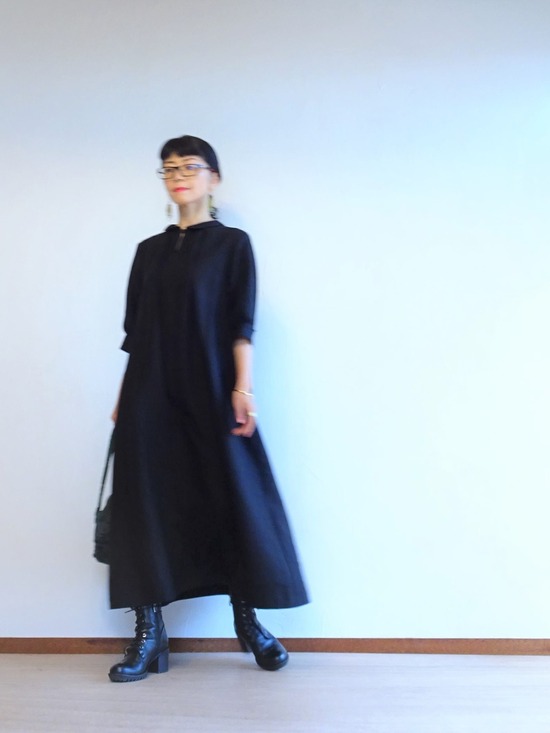 黒リネンワンピース& (1)