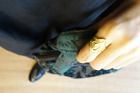 黒いリネンワンピース& metsä バッグ(4)