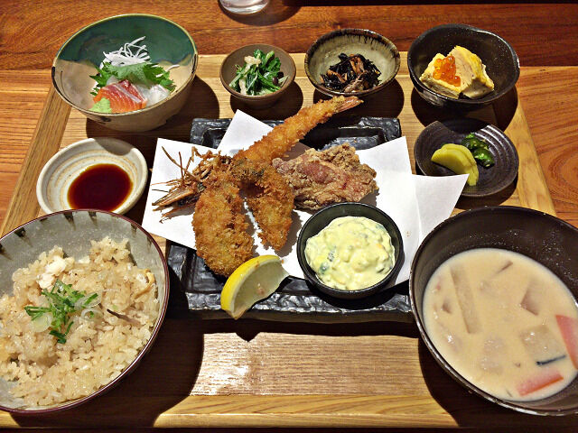 ミックスフライランチ ときわや金次郎 のむのむグルメ日記 姫路近郊の食事 スイーツ