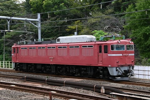 EF81-97が「往年の機関車展示撮影会」を終え、長岡まで返却回送