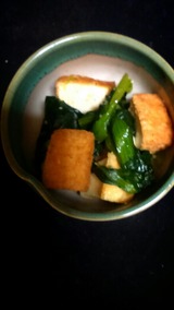 厚揚げと小松菜の炒め物