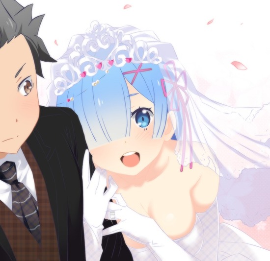 リゼロのスバルとレムの結婚式イラストwwwwww