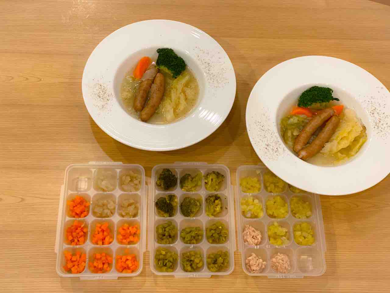 取り分け ストック 電気圧力鍋で取り分けポトフ のんすけ おちびのおいしいくらし 離乳食 幼児食