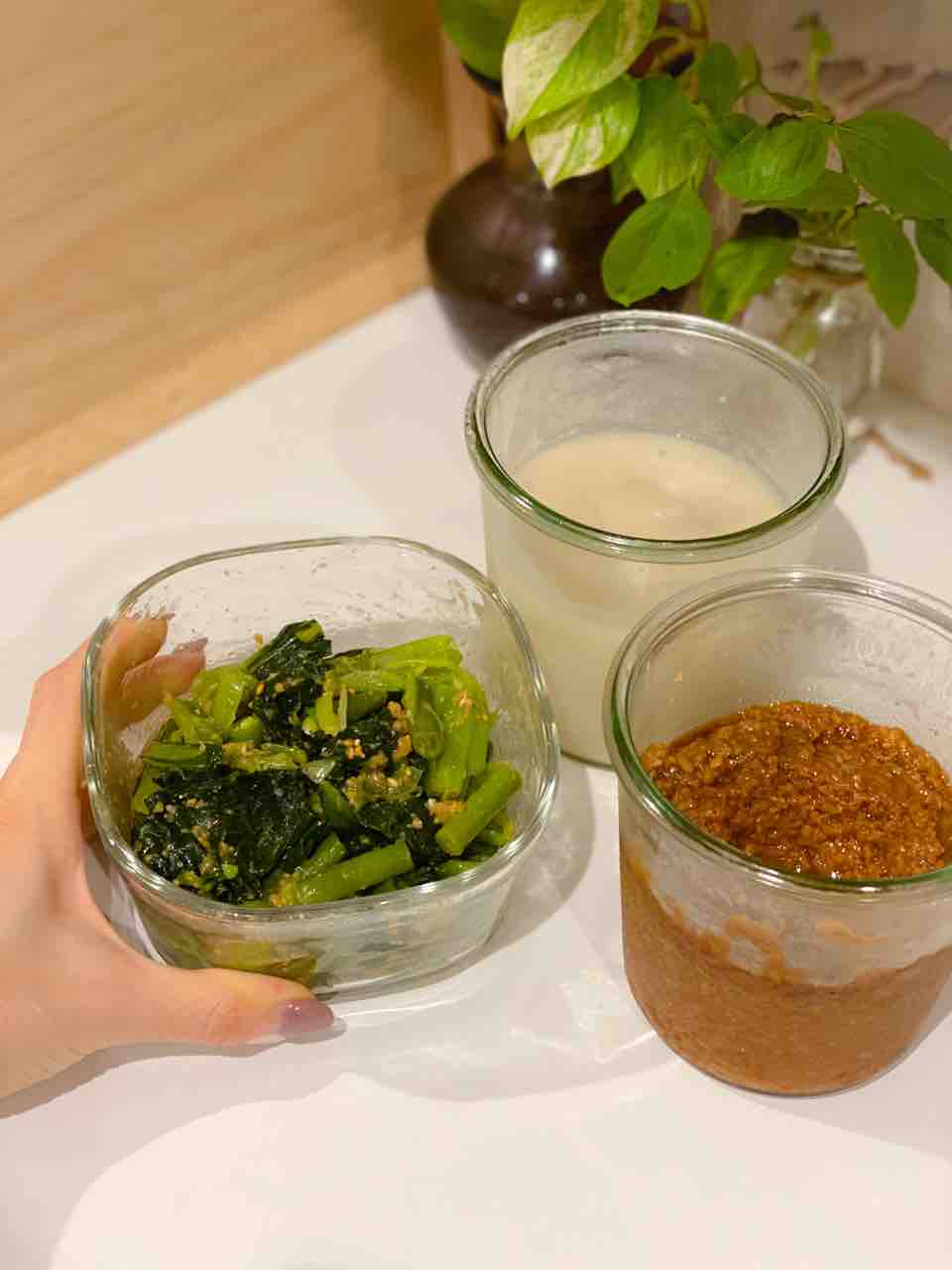【レシピ】いんげんと小松菜の麹胡麻和え、麹レシピ、麹調味料、甘酒レシピ、腸活 : のんすけのおいしいくらし