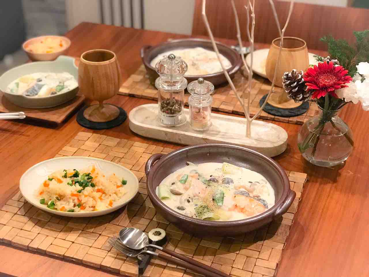 レシピ 献立 鮭のクリーム煮レシピとピラフの献立 のんすけのおいしいくらし