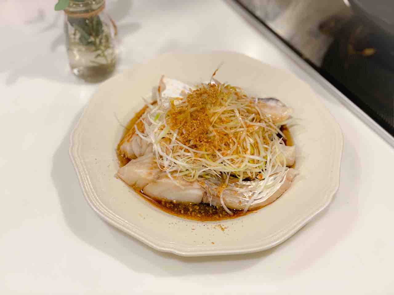 レシピ たらと白髪葱の中華風 熱々ごま油がけ のんすけのおいしいくらし