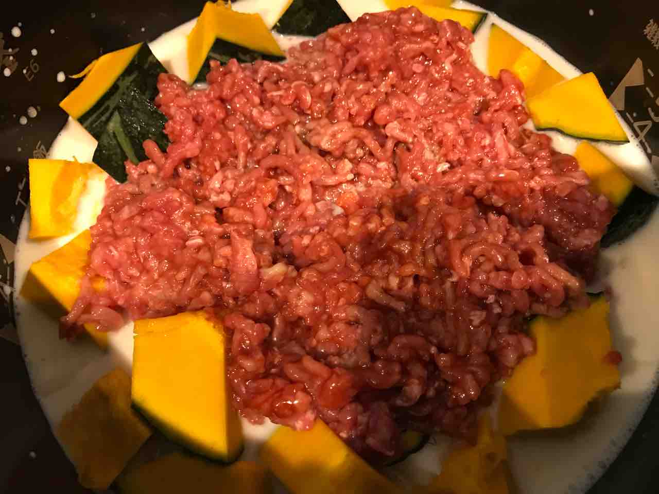 レシピ 炊飯器で1発 かぼちゃミートグラタン のんすけのおいしいくらし