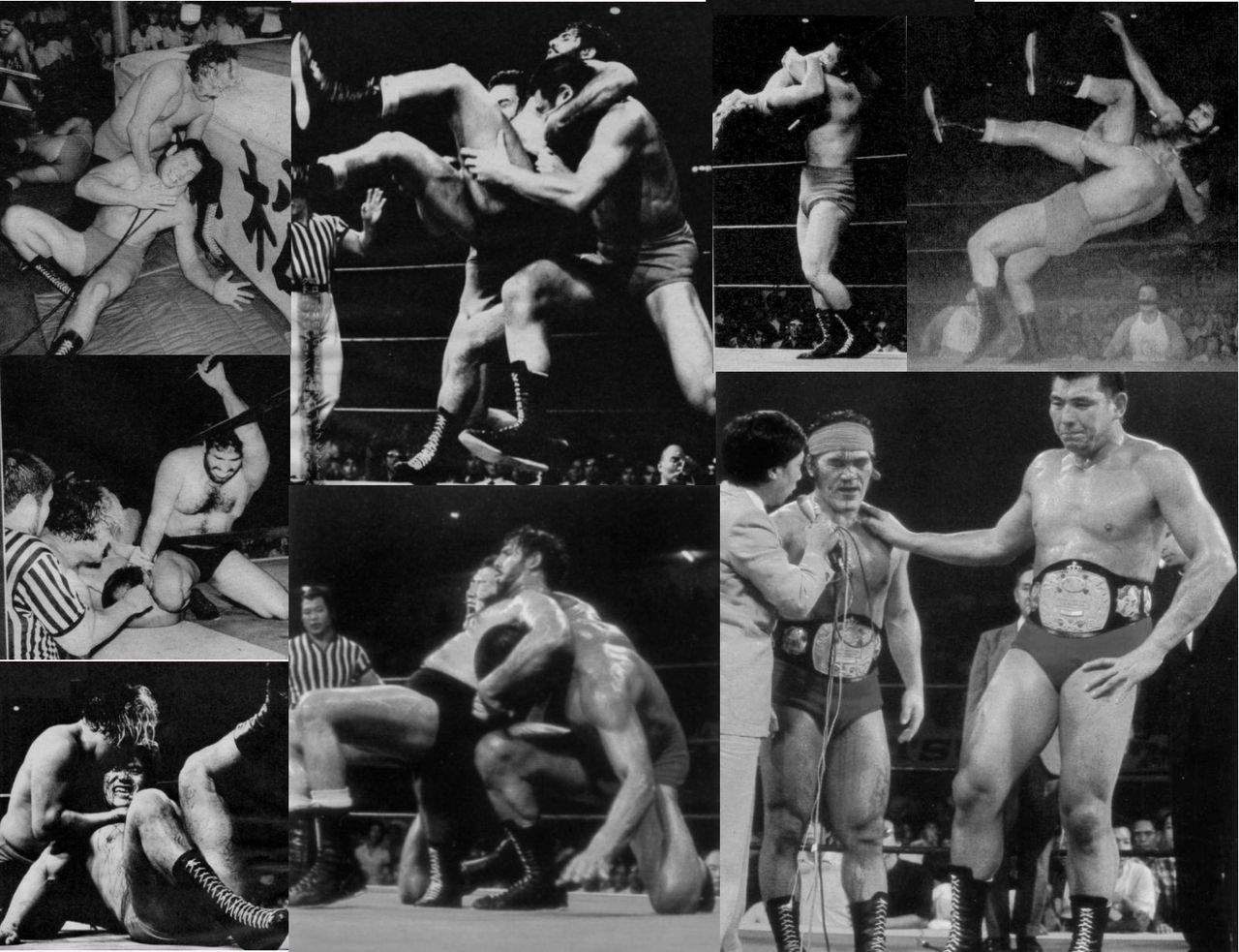 日本プロレスポスター インタータッグ選手権 馬場、坂口対