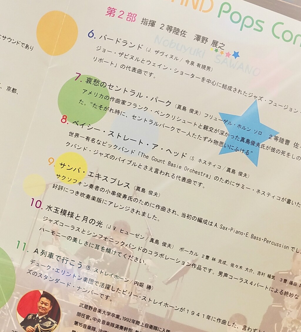 久しぶりの吹奏楽 O B 陸上自衛隊中央音楽隊 日記帳