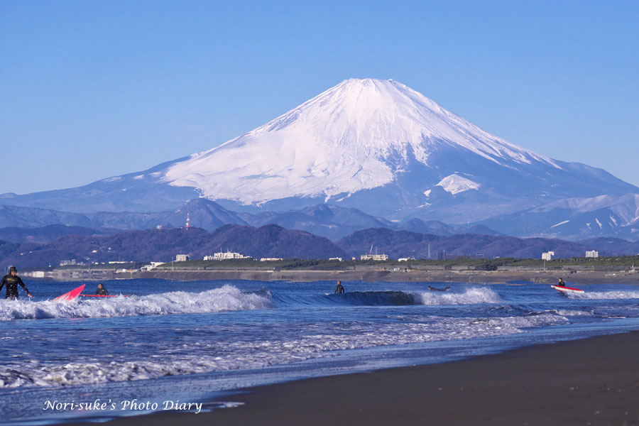 藤沢・鵠沼海岸から見た富士山 2023 厳冬 : Nori-sukeの写真散歩