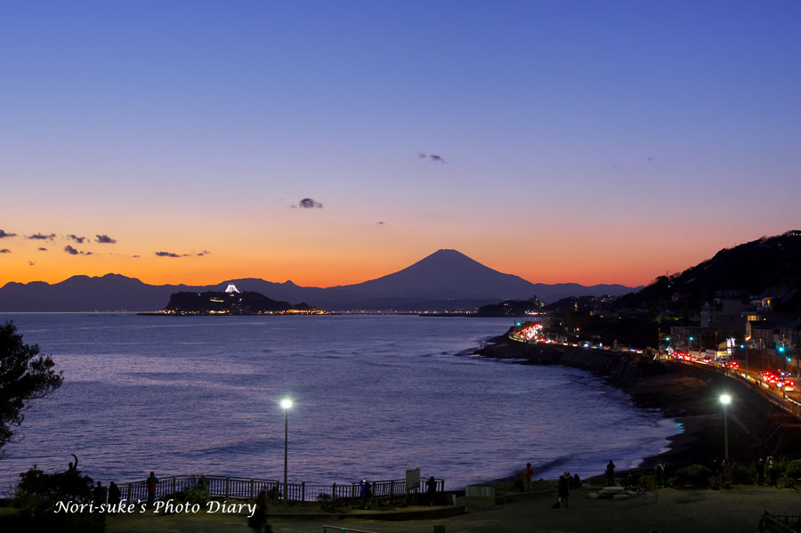 鎌倉・稲村ヶ崎から見た富士山、2021 夕暮れ : Nori-sukeの写真散歩