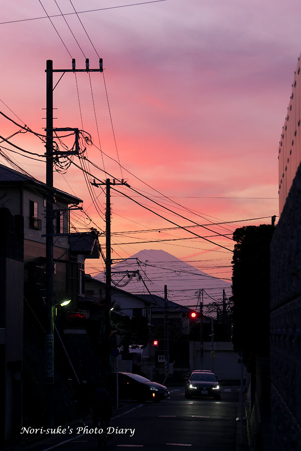 藤沢・片瀬山から見た富士山 （夕景） : Nori-sukeの写真散歩