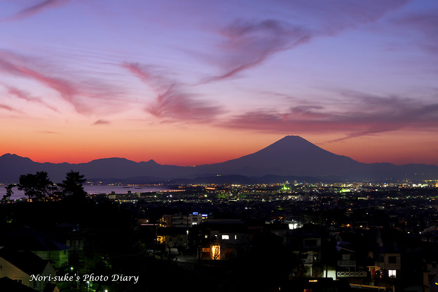 藤沢・片瀬山から見た富士山 （夕景） : Nori-sukeの写真散歩
