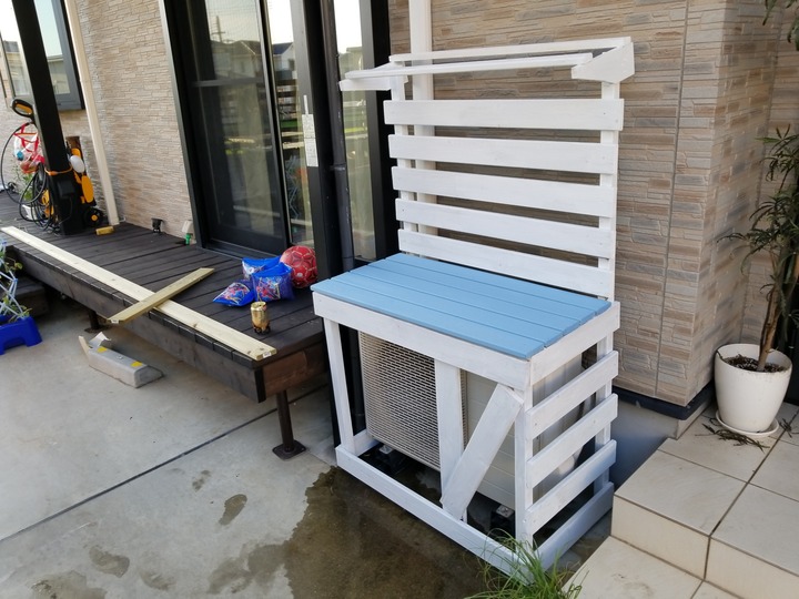 Diy 追記 完成 エアコン室外機カバーをオシャレガーデン風に冷媒効率が上がるように作ってみた 時間とお金と趣味を大切にするブログ