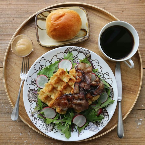 12/6の朝ごはんとポテトワッフルの焼き方