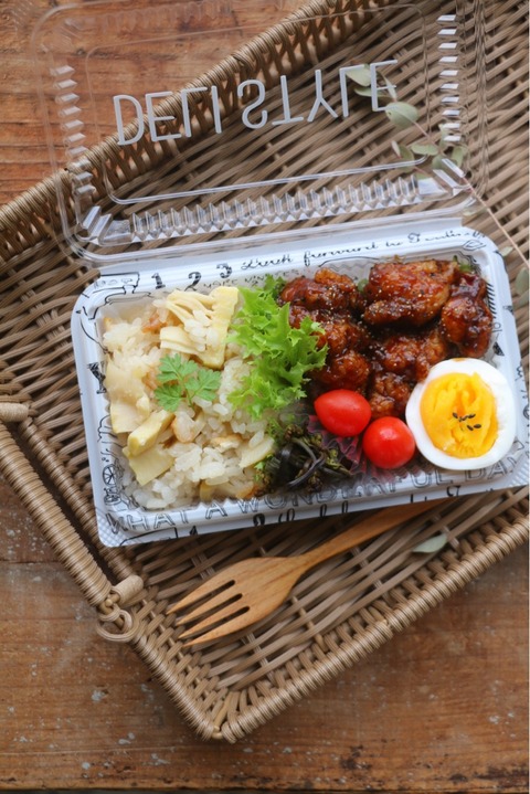 甘辛だれのから揚げ弁当やにんにくの話