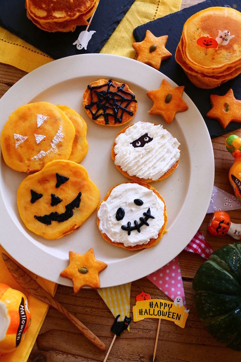 ホットケーキミックスでかわいいハロウィンパンケーキ＜レシピ＞